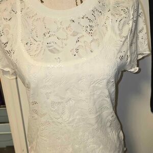 Jessica Simpson 2-Piece White Layered Top (Size Small) MSRP $20